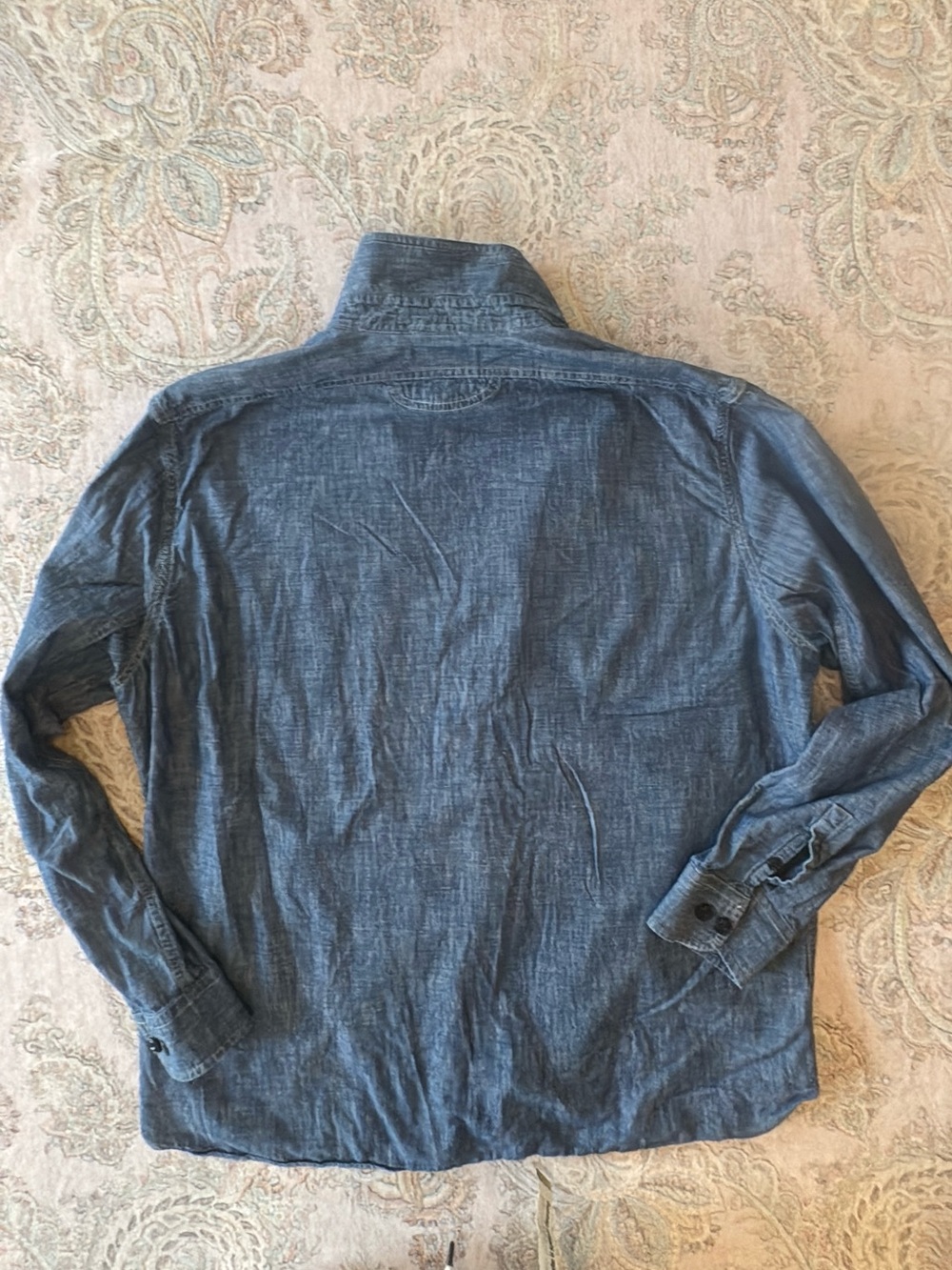 Lands' End Light Blue Denim-Look Button Shirt - Picture 8 of 8